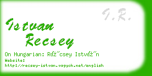 istvan recsey business card